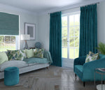 Cargar imagen en el visor de la galería, McAlister Textiles Matt Blue Teal Velvet Curtains Tailored Curtains