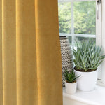 Cargar imagen en el visor de la galería, McAlister Textiles Matt Ochre Yellow Velvet Curtains Tailored Curtains