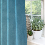 Cargar imagen en el visor de la galería, McAlister Textiles Matt Duck Egg Blue Velvet Curtains Tailored Curtains