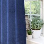Cargar imagen en el visor de la galería, McAlister Textiles Matt Navy Blue Velvet Curtains Tailored Curtains