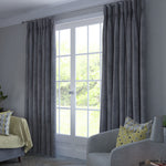 Cargar imagen en el visor de la galería, McAlister Textiles Matt Soft Silver Velvet Curtains Tailored Curtains