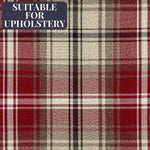 Cargar imagen en el visor de la galería, McAlister Textiles Angus Red + White Tartan Check Curtain Fabric Fabrics