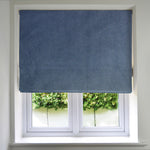 Cargar imagen en el visor de la galería, McAlister Textiles Matt Petrol Blue Velvet Roman Blind Roman Blinds
