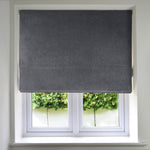 Cargar imagen en el visor de la galería, McAlister Textiles Matt Charcoal Grey Velvet Roman Blind Roman Blinds
