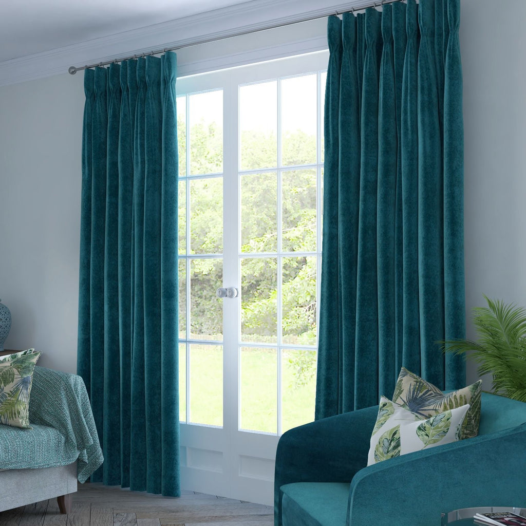 McAlister Textiles Matt Blue Teal Velvet Curtains mw_product_option_cloned 