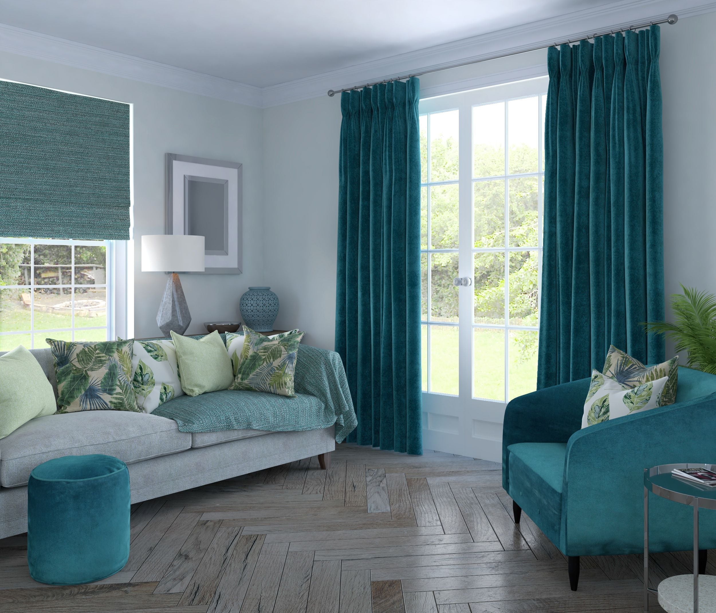 McAlister Textiles Matt Blue Teal Velvet Curtains mw_product_option_cloned 