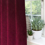 Cargar imagen en el visor de la galería, McAlister Textiles Matt Wine Red Velvet Curtains Tailored Curtains 
