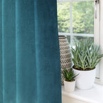 Cargar imagen en el visor de la galería, McAlister Textiles Matt Blue Teal Velvet Curtains Tailored Curtains 
