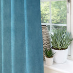 Cargar imagen en el visor de la galería, McAlister Textiles Matt Duck Egg Blue Velvet Curtains Tailored Curtains 
