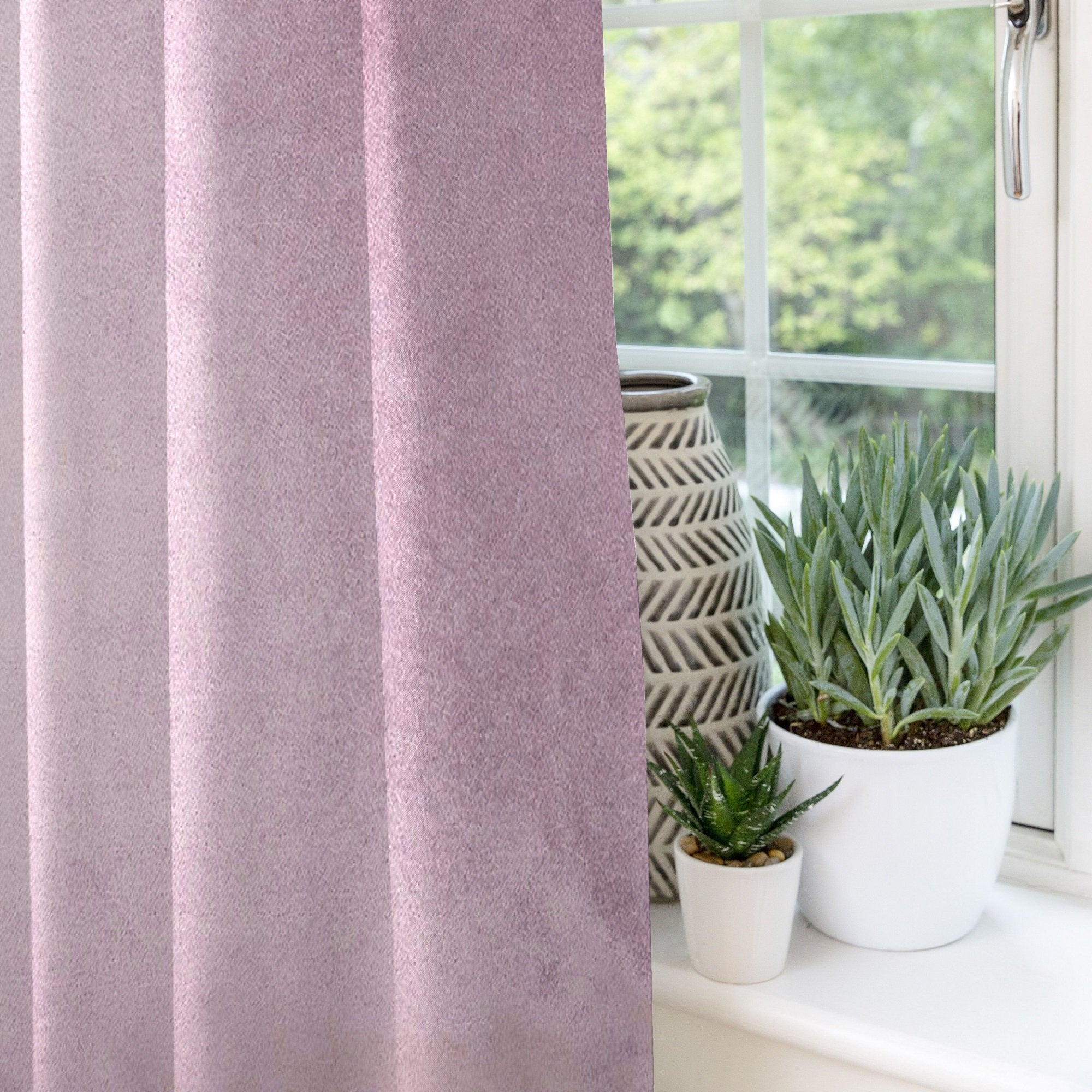 McAlister Textiles Matt Lilac Purple Velvet Curtains Tailored Curtains 