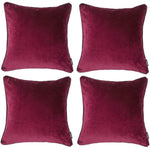 Cargar imagen en el visor de la galería, McAlister Textiles Matt Wine Red Velvet 43cm x 43cm Contrast Piped Cushion Sets Cushions and Covers 
