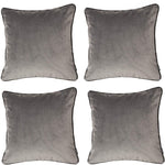 Cargar imagen en el visor de la galería, McAlister Textiles Matt Soft Silver Velvet 43cm x 43cm Contrast Piped Cushion Sets Cushions and Covers 
