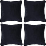 Cargar imagen en el visor de la galería, McAlister Textiles Matt Black Velvet 43cm x 43cm Piped Cushion Sets Cushions and Covers 
