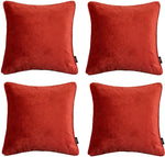 Cargar imagen en el visor de la galería, McAlister Textiles Matt Rust Red Orange Velvet 43cm x 43cm Piped Cushion Sets Cushions and Covers 
