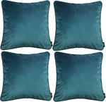 Cargar imagen en el visor de la galería, McAlister Textiles Matt Blue Teal Velvet 43cm x 43cm Piped Cushion Sets Cushions and Covers 
