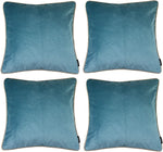 Cargar imagen en el visor de la galería, McAlister Textiles Matt Duck Egg Blue Velvet 43cm x 43cm Contrast Piped Cushion Sets Cushions and Covers 
