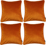 Cargar imagen en el visor de la galería, McAlister Textiles Matt Burnt Orange Velvet 43cm x 43cm Piped Cushion Sets Cushions and Covers 
