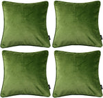 Cargar imagen en el visor de la galería, McAlister Textiles Matt Fern Green Velvet 43cm x 43cm Piped Cushion Sets Cushions and Covers 
