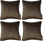 Cargar imagen en el visor de la galería, McAlister Textiles Matt Mocha Brown Velvet 43cm x 43cm Piped Cushion Sets Cushions and Covers 
