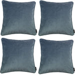 Cargar imagen en el visor de la galería, McAlister Textiles Matt Petrol Blue Velvet 43cm x 43cm Piped Cushion Sets Cushions and Covers 
