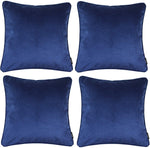 Cargar imagen en el visor de la galería, McAlister Textiles Matt Navy Blue Velvet 43cm x 43cm Piped Cushion Sets Cushions and Covers 
