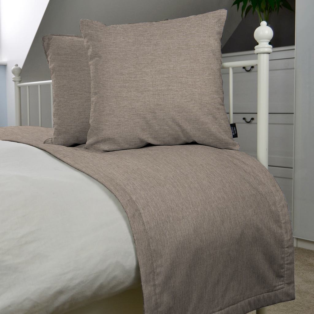 McAlister Textiles Albany Taupe Bed Runners Throws and Runners 