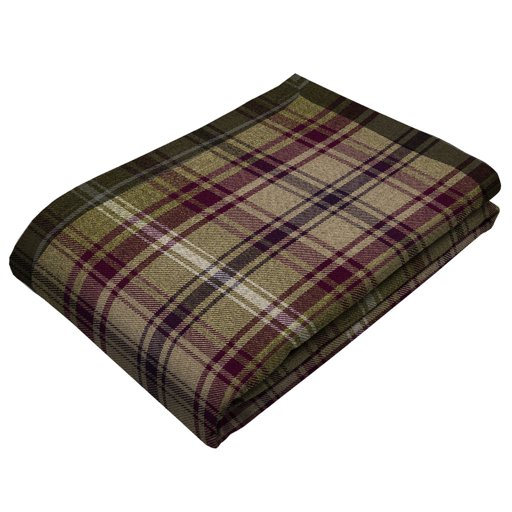 McAlister Textiles Angus Purple + Green Tartan Throws & Runners Throws and Runners 