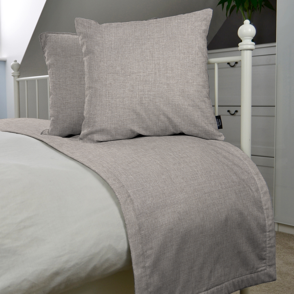 McAlister Textiles Capri Soft Grey Bed Runners Throws and Runners 