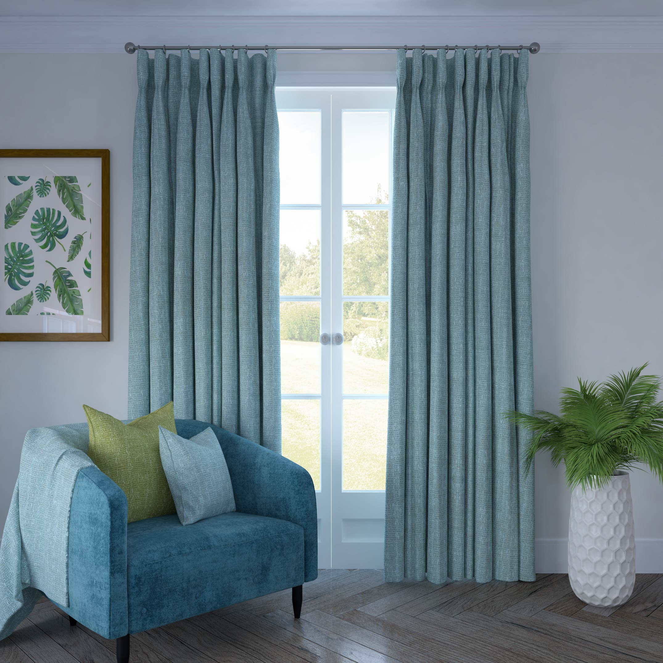 McAlister Textiles Eternity Duck Egg Chenille Curtains mw_product_option_cloned 