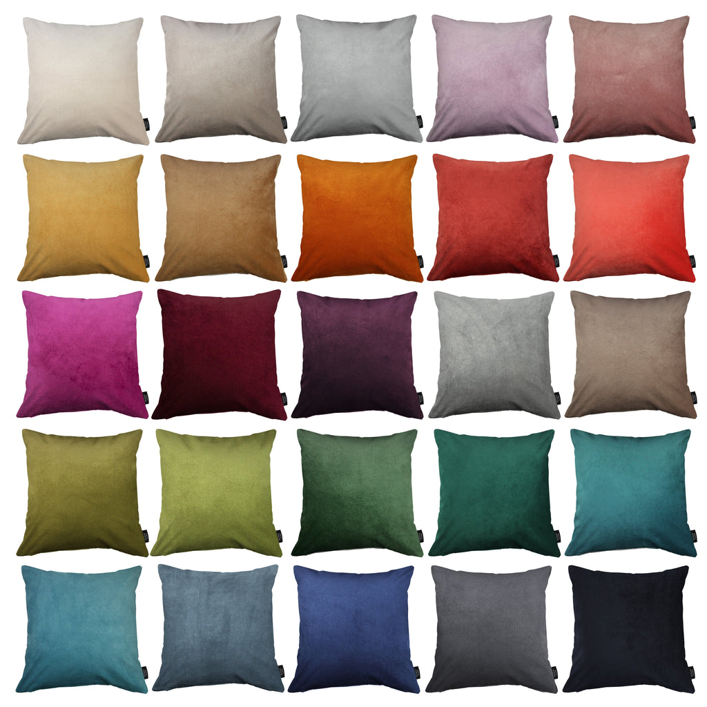 McAlister Textiles Matt Beige Velvet Modern Look Plain Cushion Cushions and Covers 