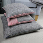 Cargar imagen en el visor de la galería, McAlister Textiles Lewis Tweed Cushion Grey Heather and Pink Cushions and Covers 
