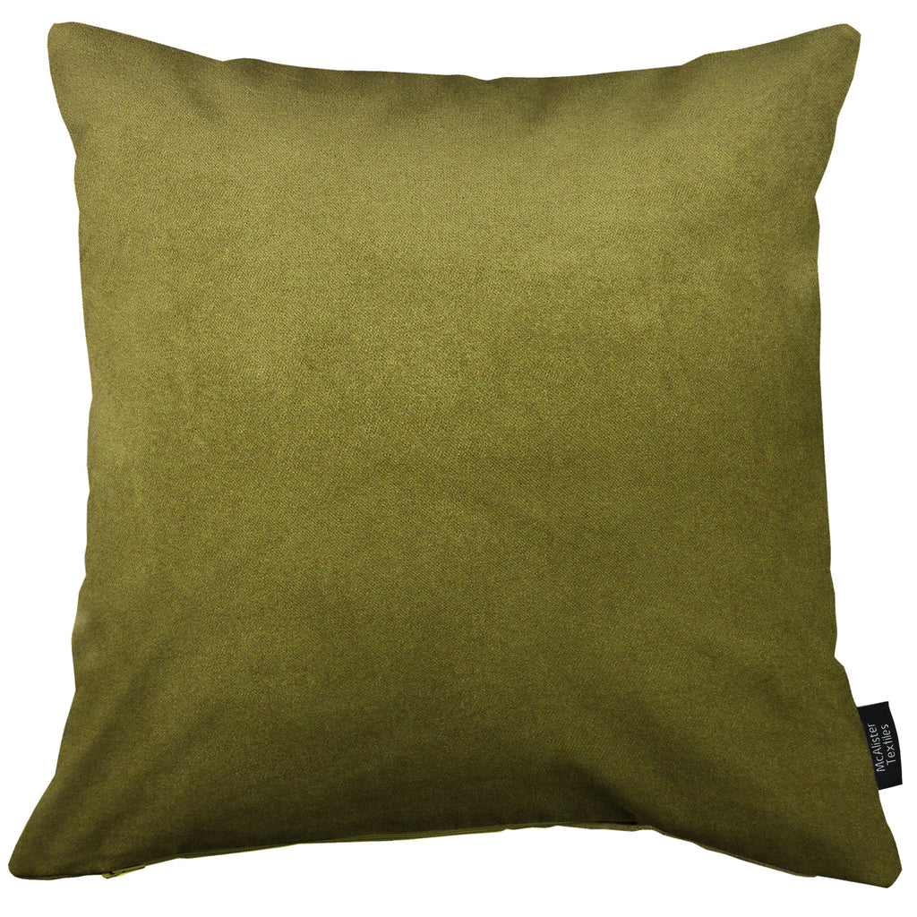 McAlister Textiles Matt Lime Green Velvet Modern Look Plain Cushion Cushions and Covers 