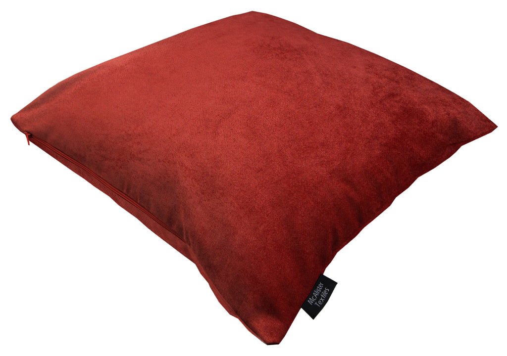 McAlister Textiles Matt Rust Red Velvet Modern Look Plain Cushion Cushions and Covers 
