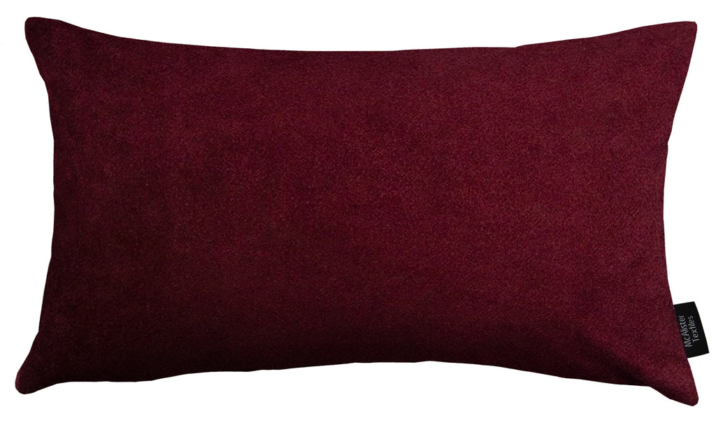 McAlister Textiles Matt Wine Red Velvet Modern Look Plain Cushion Cushions and Covers 