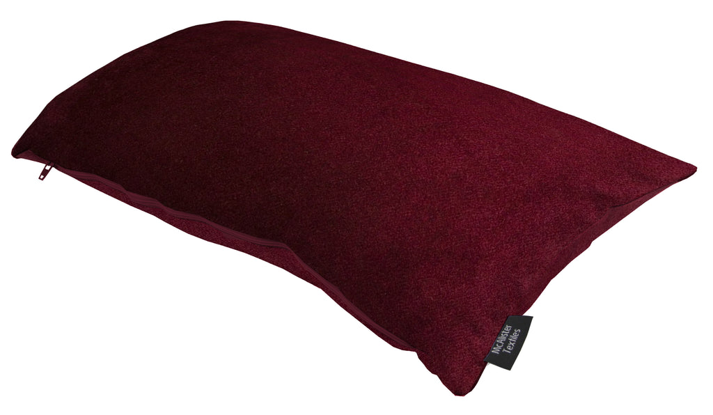 McAlister Textiles Matt Wine Red Velvet Modern Look Plain Cushion Cushions and Covers 