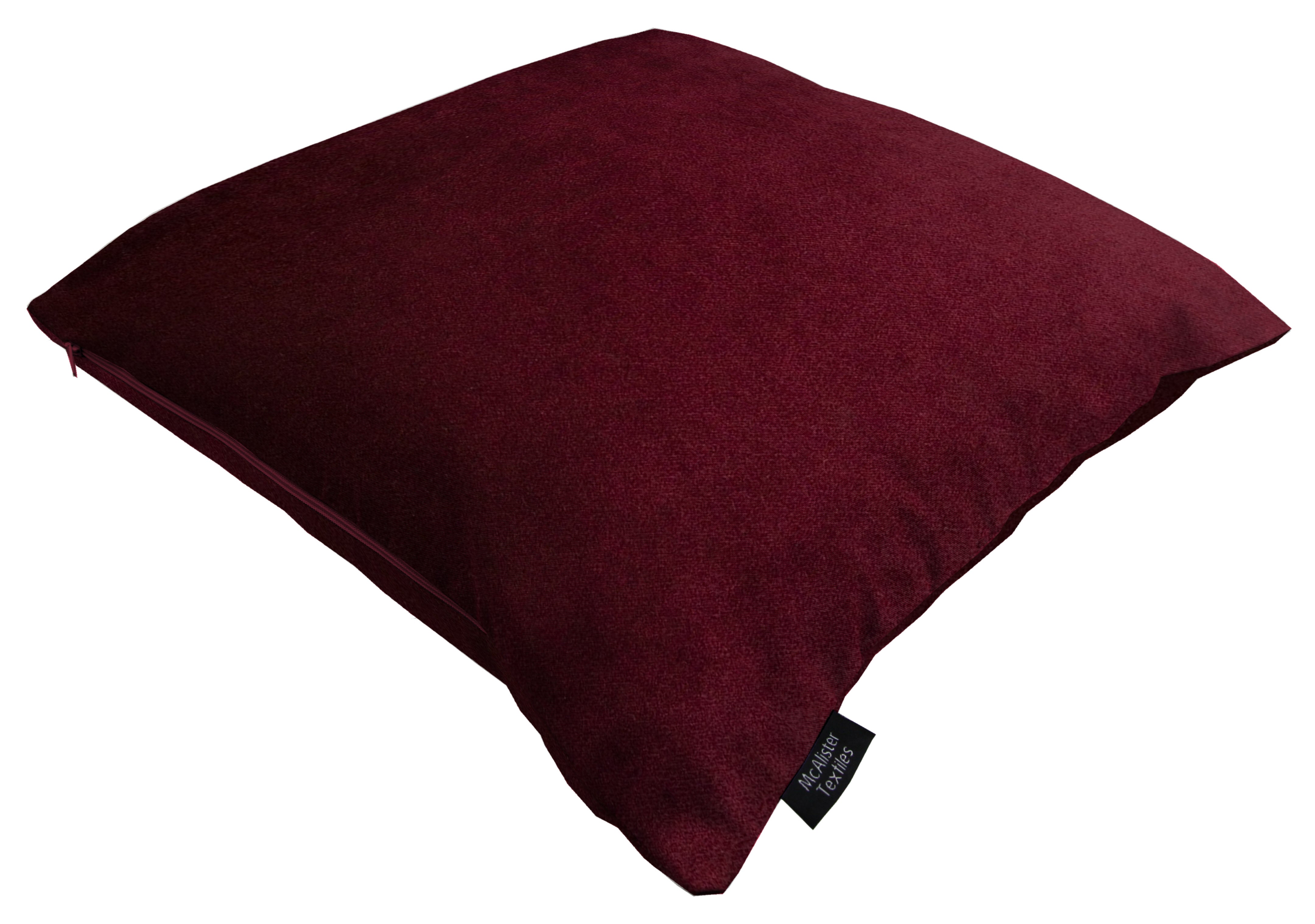 McAlister Textiles Matt Wine Red Velvet Modern Look Plain Cushion Cushions and Covers 