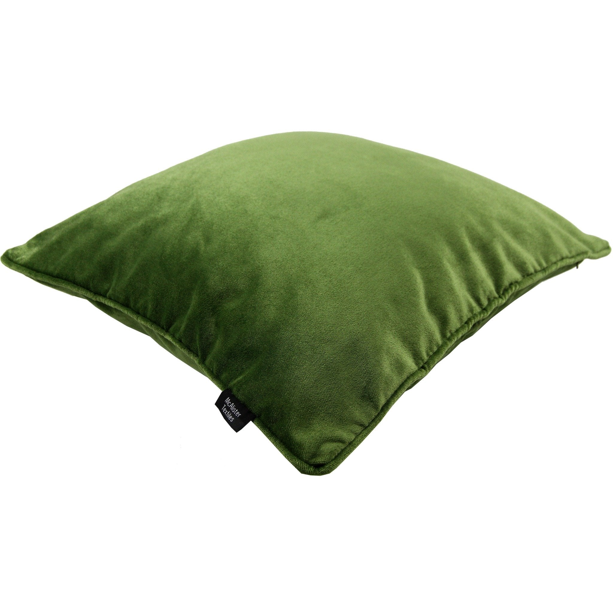 McAlister Textiles Matt Fern Green Piped Velvet Cushion Cushions and Covers 