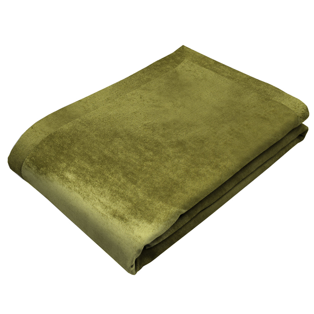 McAlister Textiles Lime Green Crushed Velvet Throws & Runners Throws and Runners 