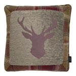 Cargar imagen en el visor de la galería, McAlister Textiles Stag Purple + Green Tartan Cushion Cushions and Covers Cover Only 
