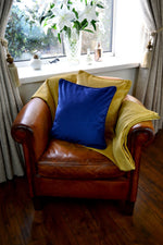 Cargar imagen en el visor de la galería, McAlister Textiles Matt Ochre Yellow Velvet 43cm x 43cm Piped Cushion Sets Cushions and Covers 
