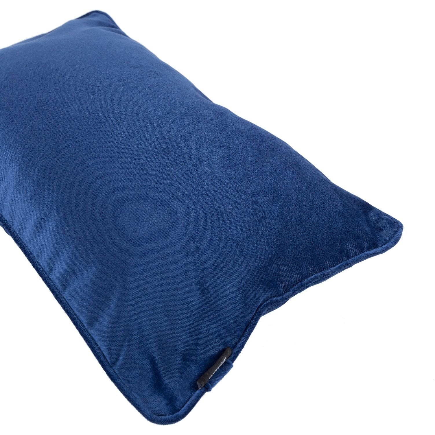 McAlister Textiles Matt Navy Blue Piped Velvet Cushion Cushions and Covers 