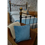 Cargar imagen en el visor de la galería, McAlister Textiles Matt Duck Egg Blue Contrast Piped Velvet Cushion Cushions and Covers 
