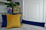 Cargar imagen en el visor de la galería, McAlister Textiles Matt Ochre Yellow Velvet 43cm x 43cm Piped Cushion Sets Cushions and Covers 
