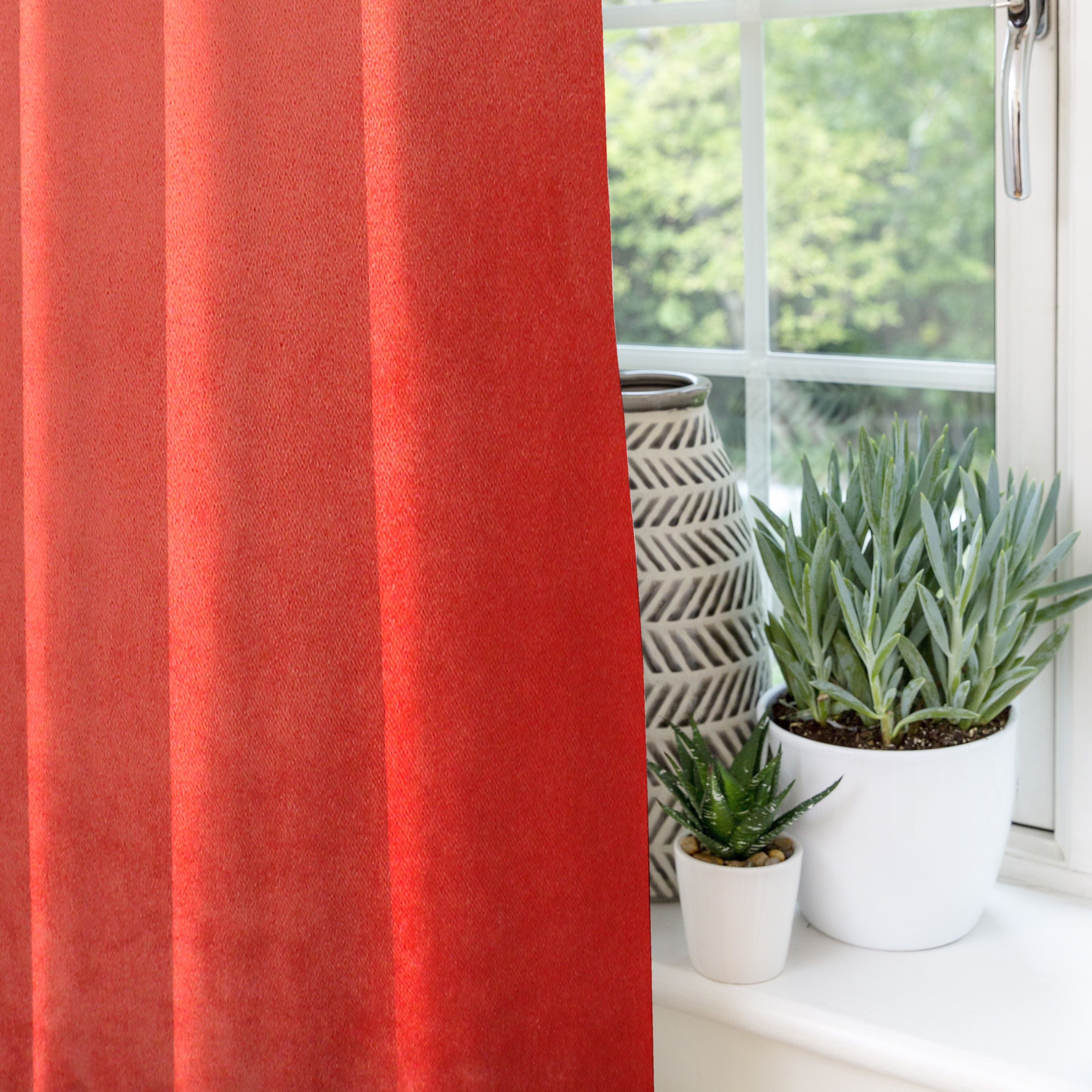 McAlister Textiles Matt Coral Pink Velvet Curtains Tailored Curtains 