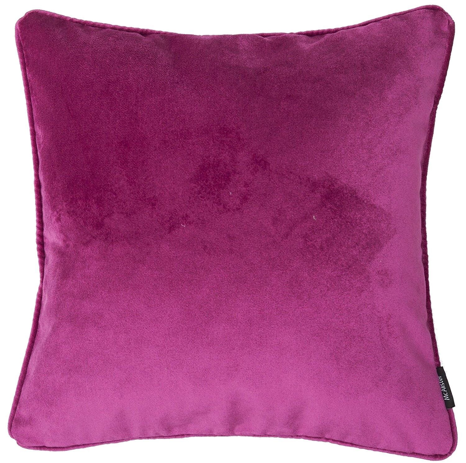 McAlister Textiles Matt Fuchsia Pink Velvet 43cm x 43cm Piped Cushion Sets Cushions and Covers 