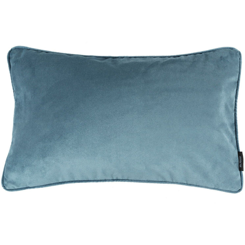 McAlister Textiles Matt Petrol Blue Piped Velvet Cushion Cushions and Covers 