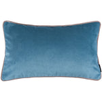 Cargar imagen en el visor de la galería, McAlister Textiles Matt Duck Egg Blue Contrast Piped Velvet Cushion Cushions and Covers 
