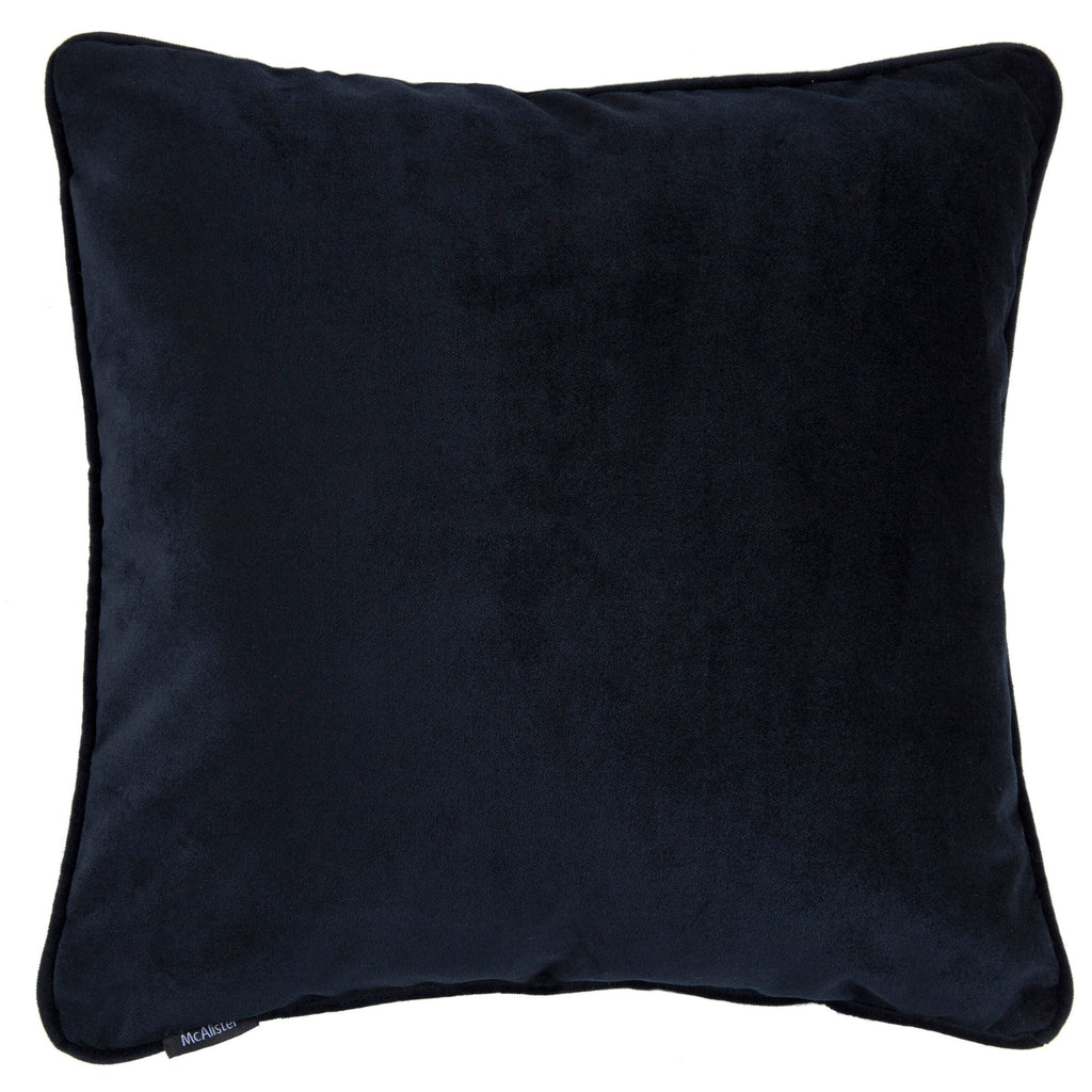 McAlister Textiles Matt Black Velvet 43cm x 43cm Piped Cushion Sets Cushions and Covers 