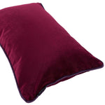 Cargar imagen en el visor de la galería, McAlister Textiles Matt Wine Red Contrast Piped Velvet Cushion Cushions and Covers 
