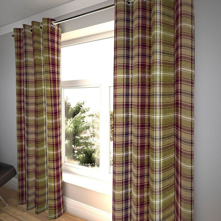 McAlister Textiles Angus Purple + Green Tartan Curtains mw_product_option_cloned 